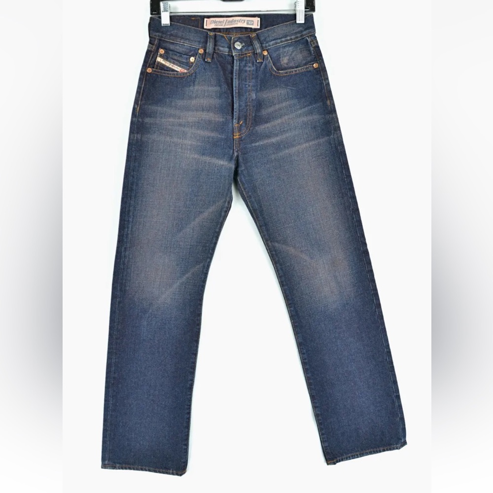 DIESEL INDUSTRY Men's Blue Denim Jeans RR55 Button Fly Made in Italy Size 26 X30